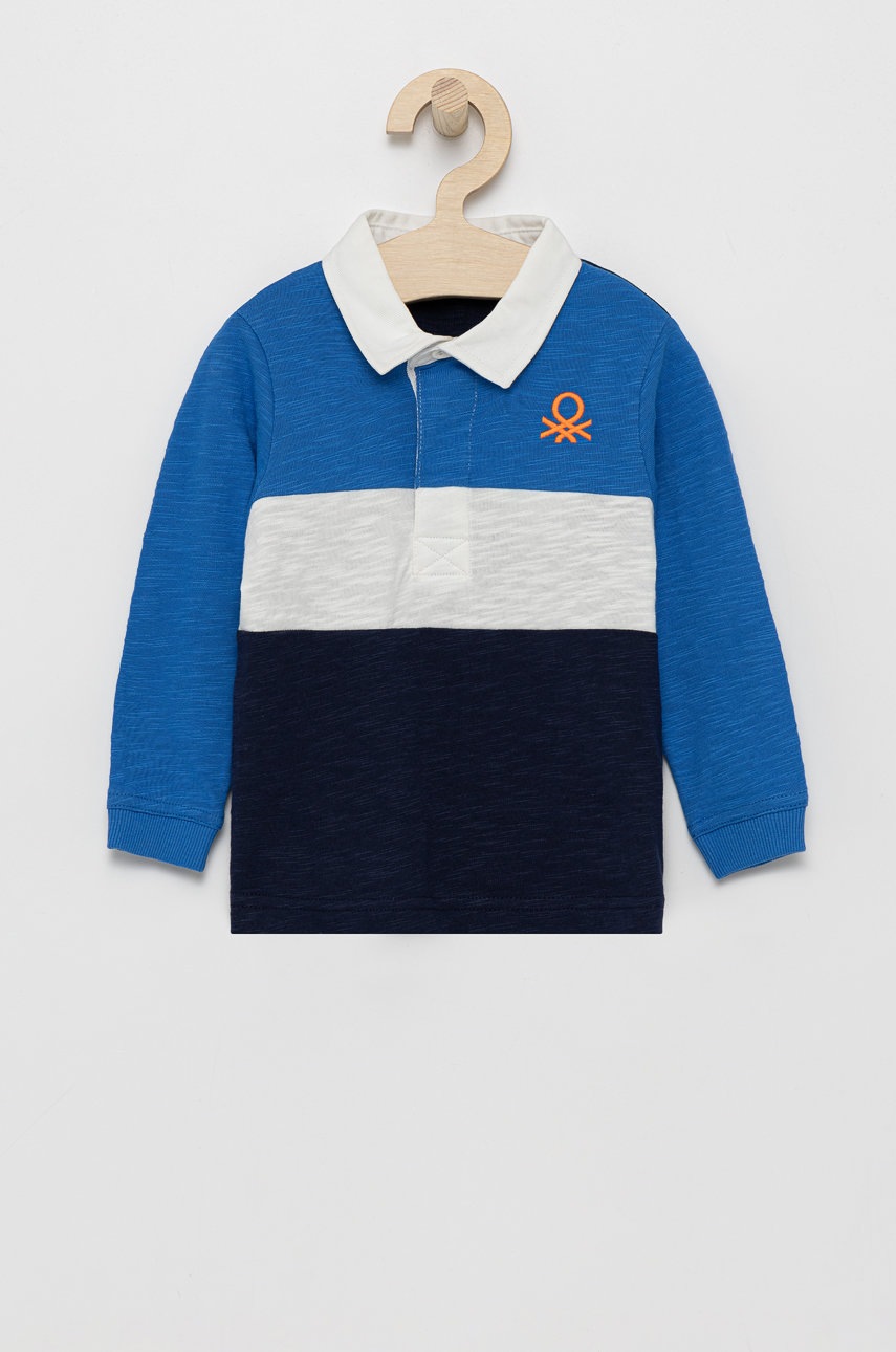 

Детска блуза с дълги ръкави United Colors of Benetton с апликация, Син