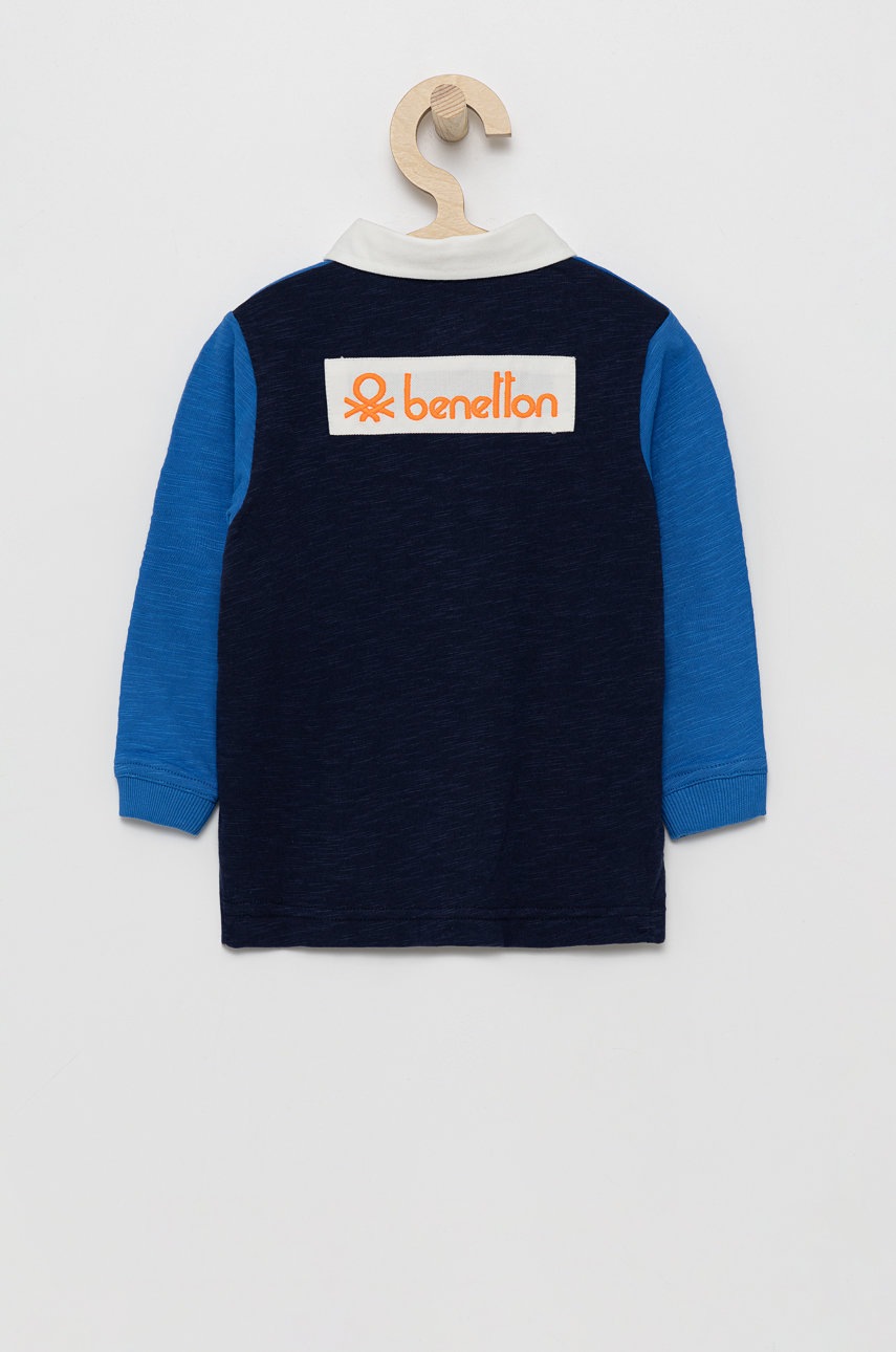 

Дитячий бавовняний лонгслів United Colors of Benetton з аплікацією