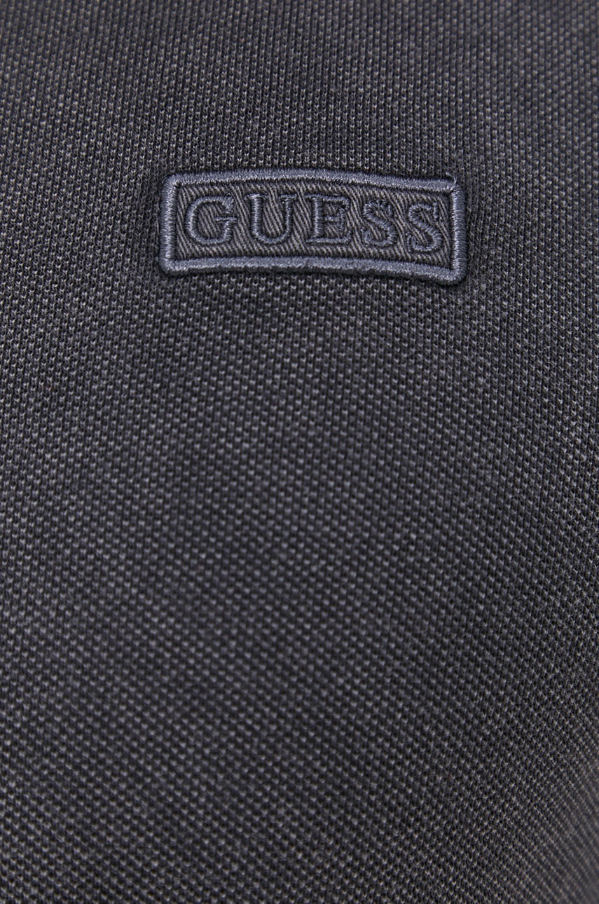 

Поло Guess чоловіче колір сірий гладкий