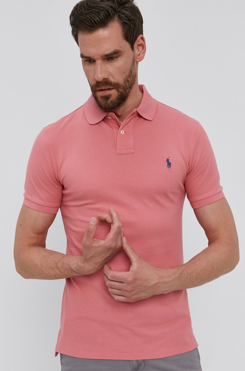 

Поло Polo Ralph Lauren чоловіче колір рожевий гладкий