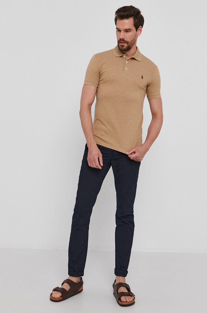 

Поло Polo Ralph Lauren чоловіче колір коричневий гладкий