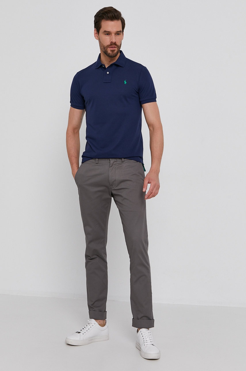 

Поло Polo Ralph Lauren чоловіче колір синій гладкий