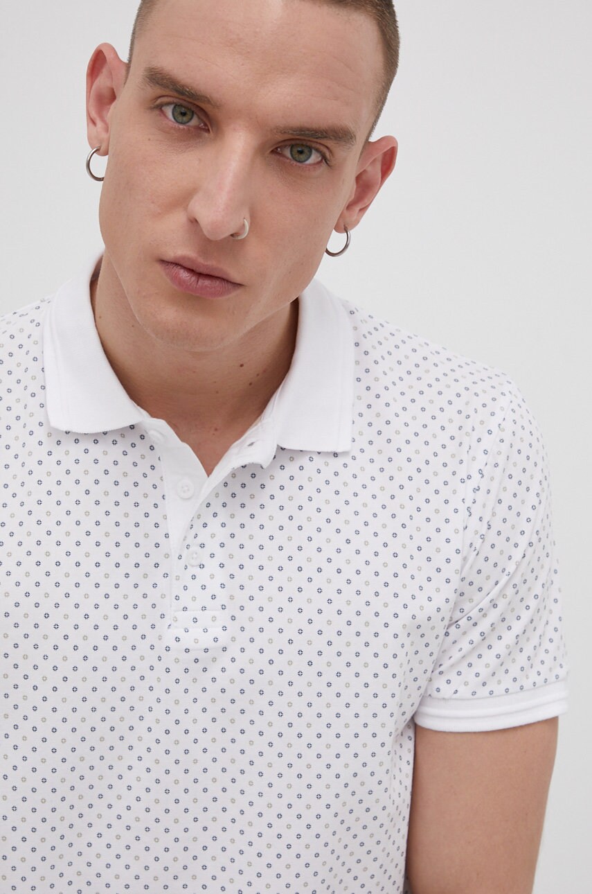 

Тениска с яка Premium by Jack&Jones в бяло, Бял