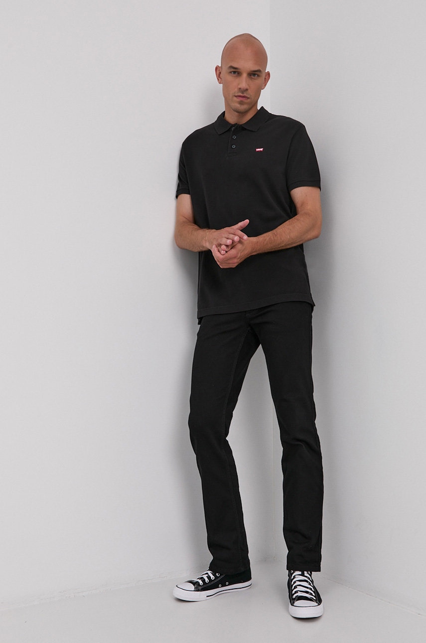 Levi's Tricou Polo Barbati, Culoarea Negru, Material Neted 35883.0007-blacks