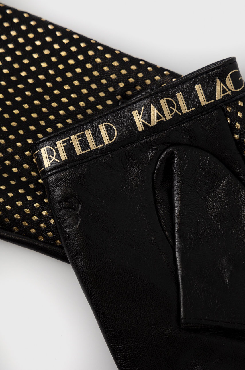 

Кожаные митенки Karl Lagerfeld женское цвет чёрный
