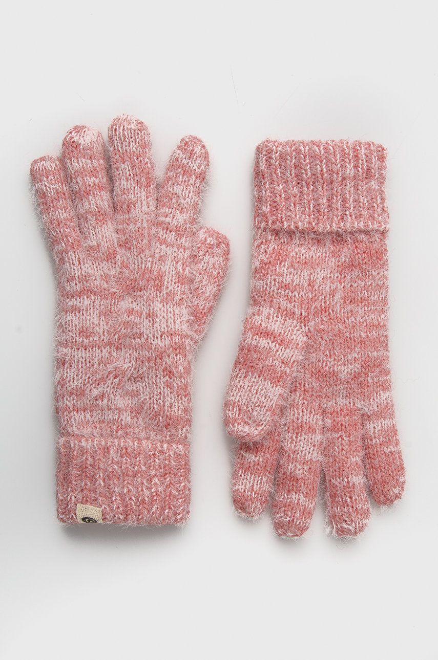 Rip Curl Mănuși din amestec de lână femei, culoarea roz answear.ro