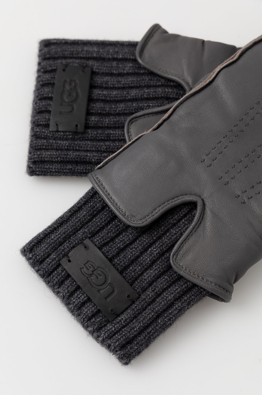 

Кожаные перчатки UGG женские цвет серый