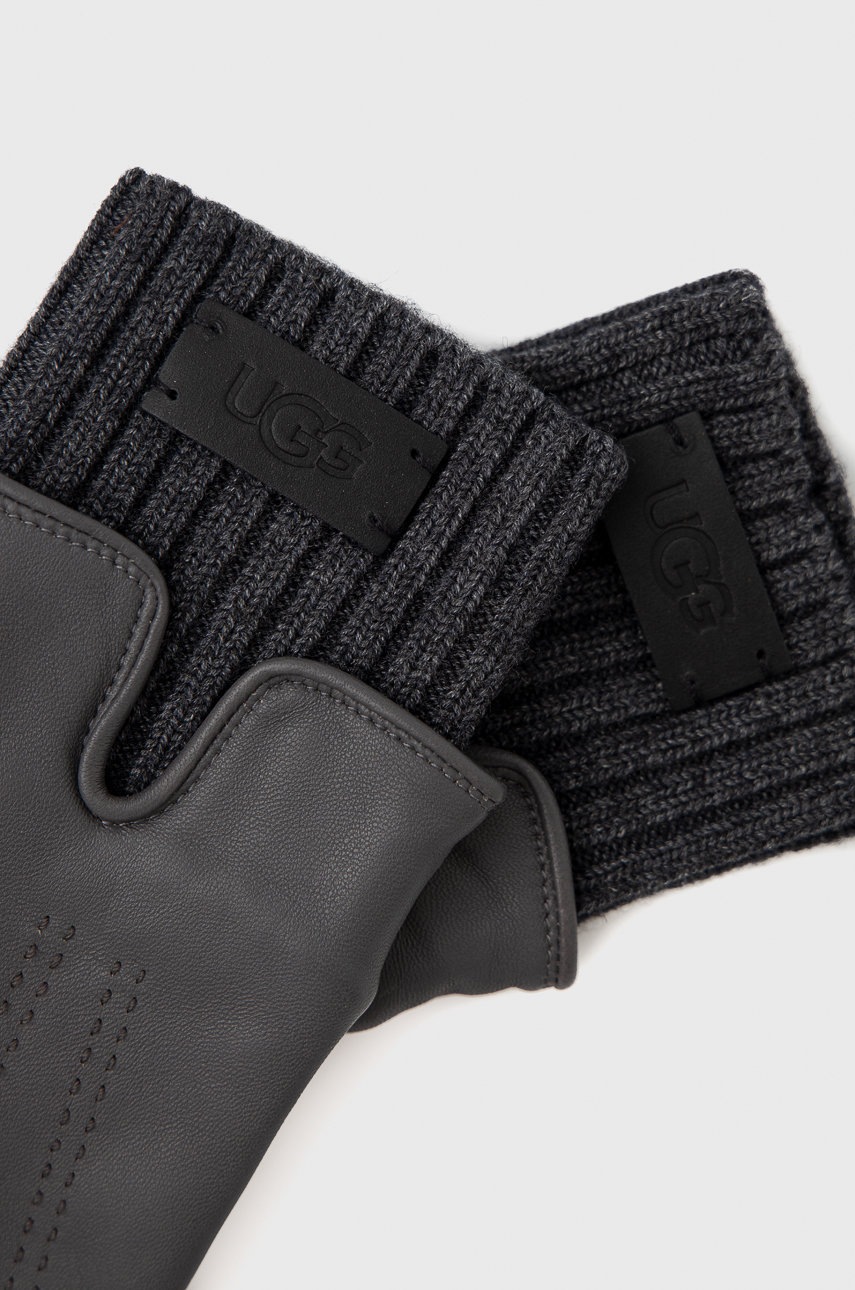 

Кожаные перчатки UGG женское цвет серый