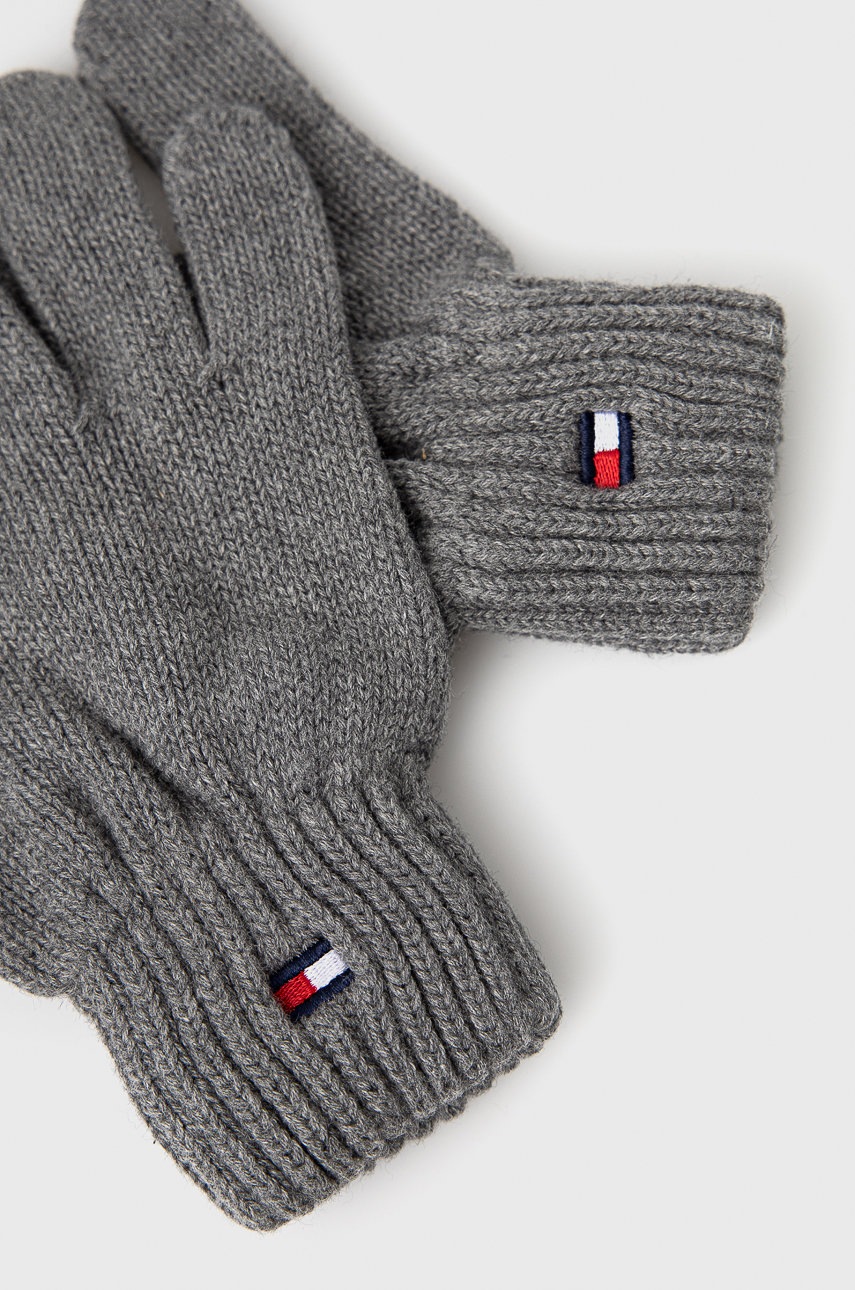 

Детские хлопковые перчатки Tommy Hilfiger цвет серый