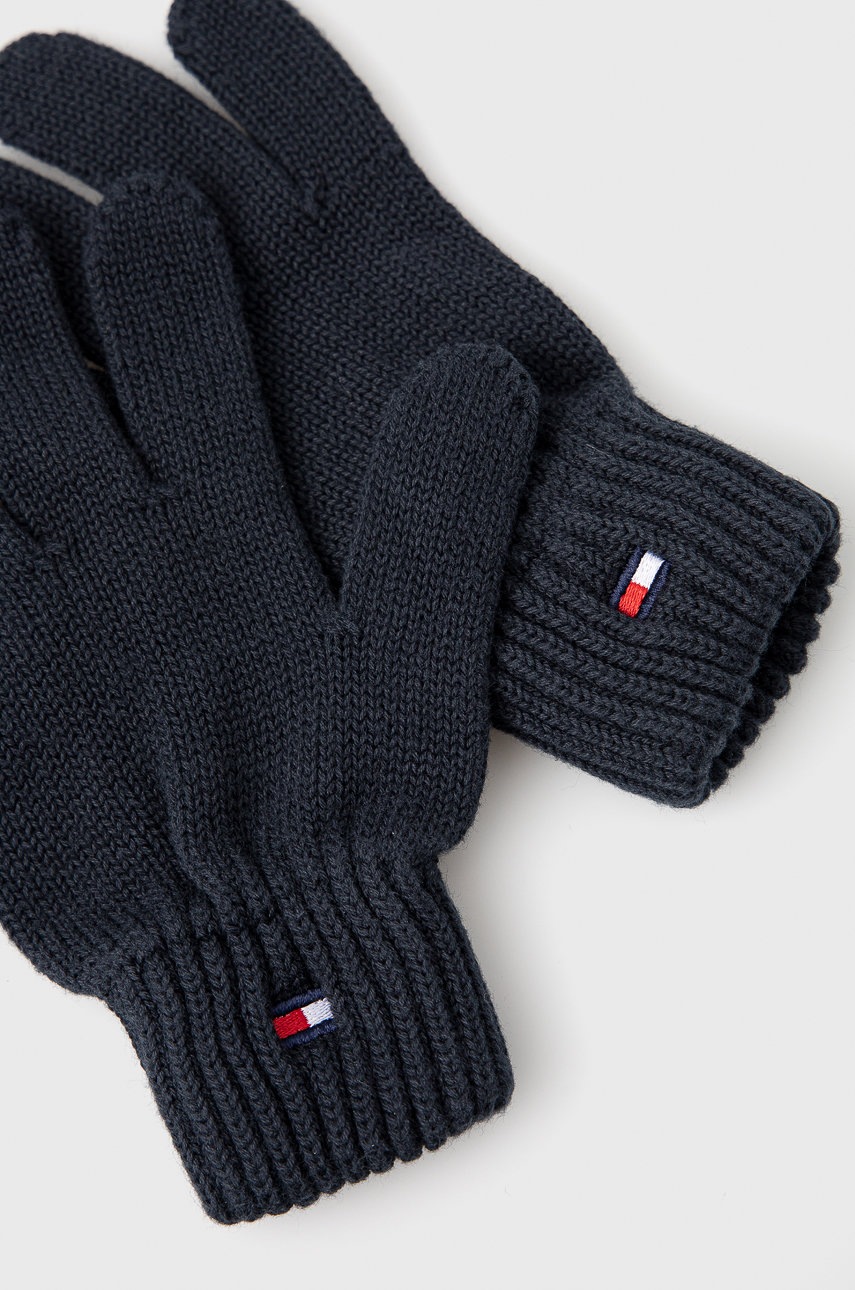 

Дитячі бавовняні рукавички Tommy Hilfiger колір синій