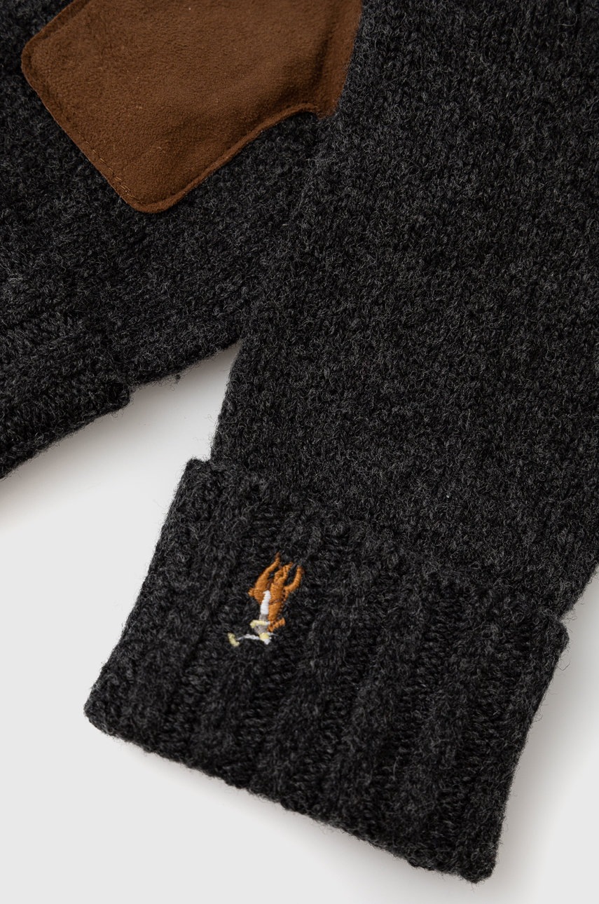 

Шерстяные перчатки Polo Ralph Lauren мужское цвет серый