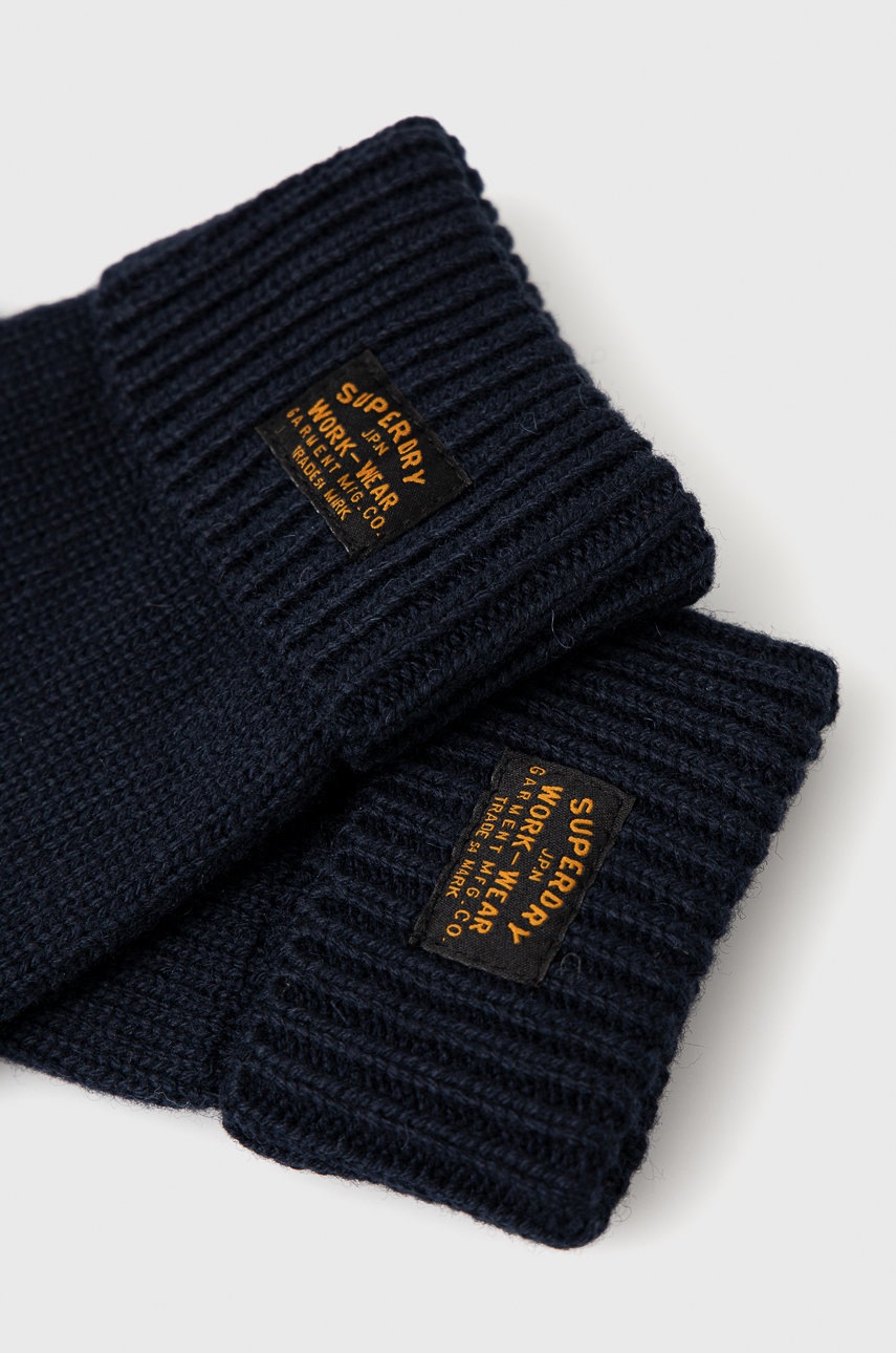 

Вовняні рукавички Superdry чоловічі колір синій