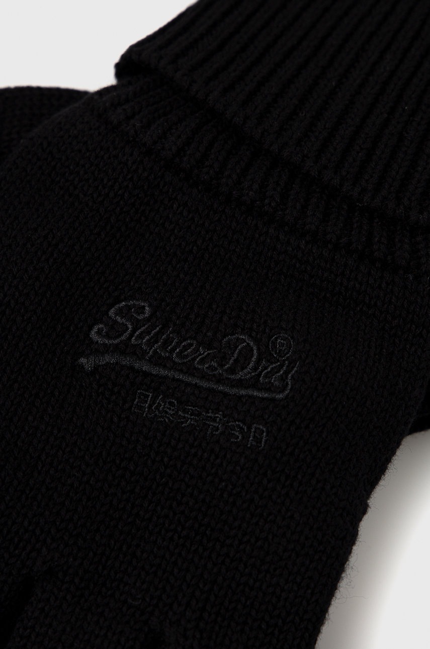 

Бавовняні рукавички Superdry чоловічі колір чорний