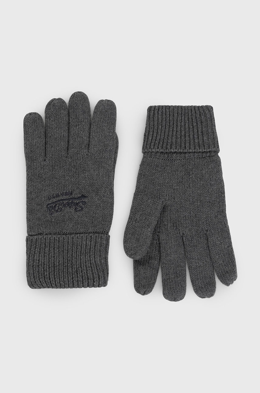 

Памучни ръкавици Superdry мъжки в сиво, Сив