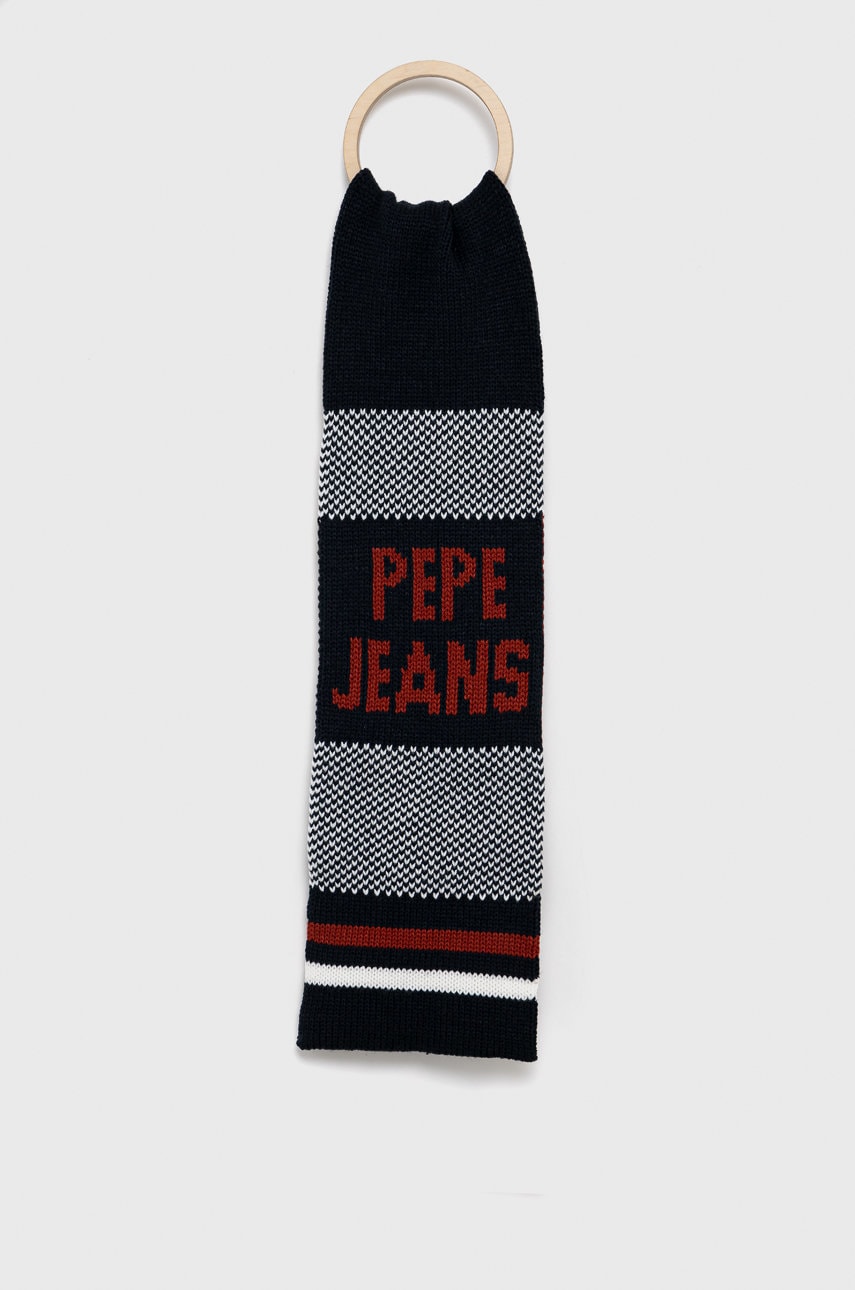 Pepe jeans fular culoarea albastru marin, modelator