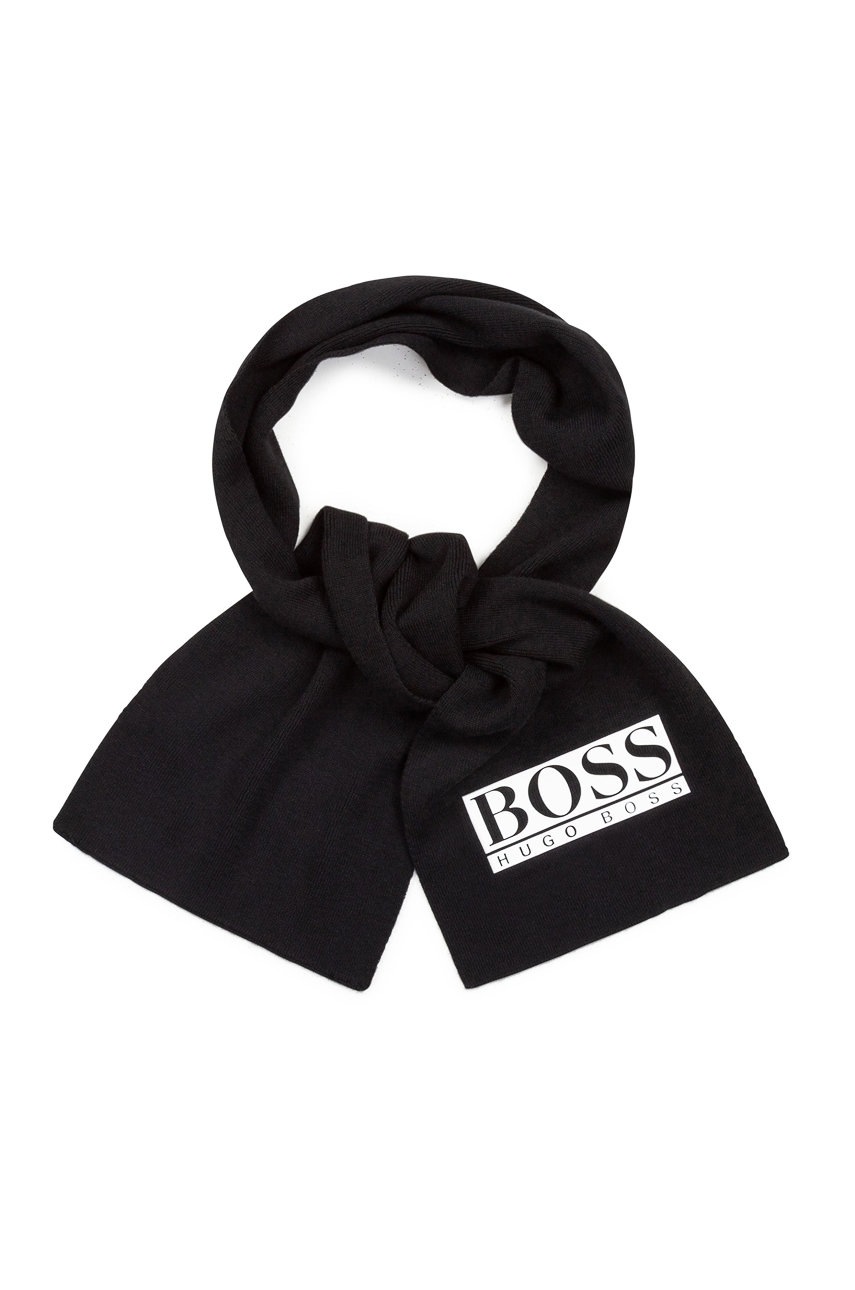 

Детский шарф Boss цвет чёрный с принтом
