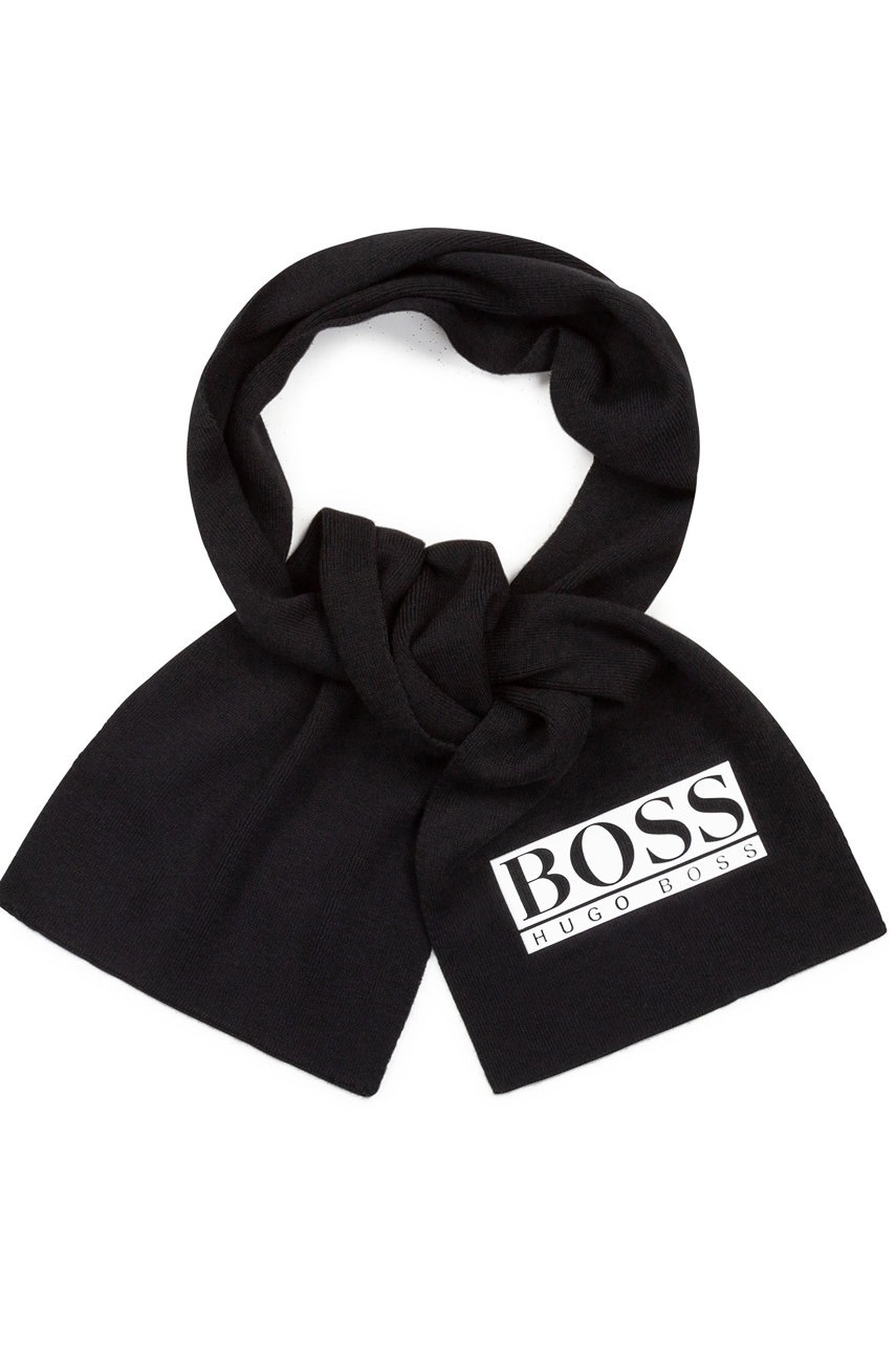 

Детский шарф Boss цвет чёрный с принтом