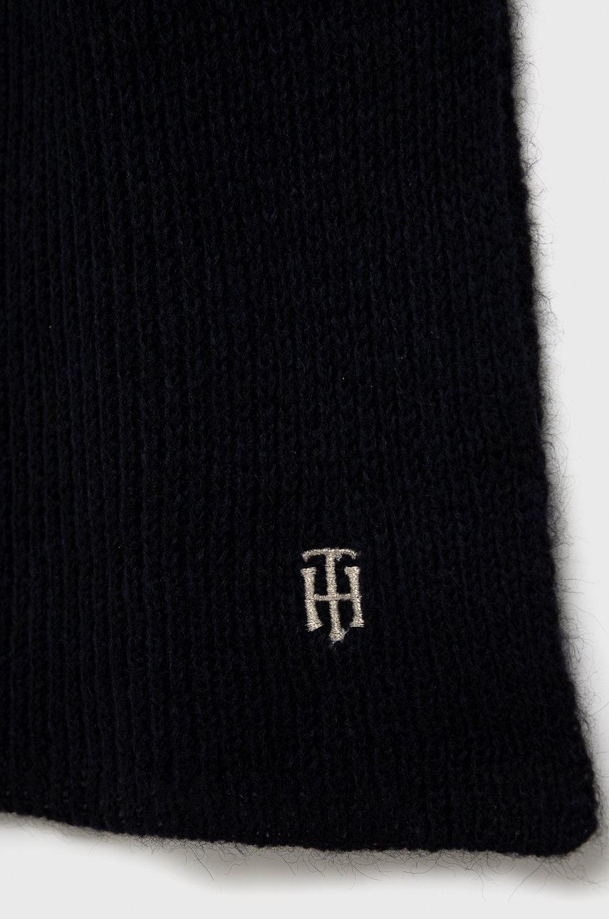 

Шарф с примесью шерсти Tommy Hilfiger цвет синий гладкий