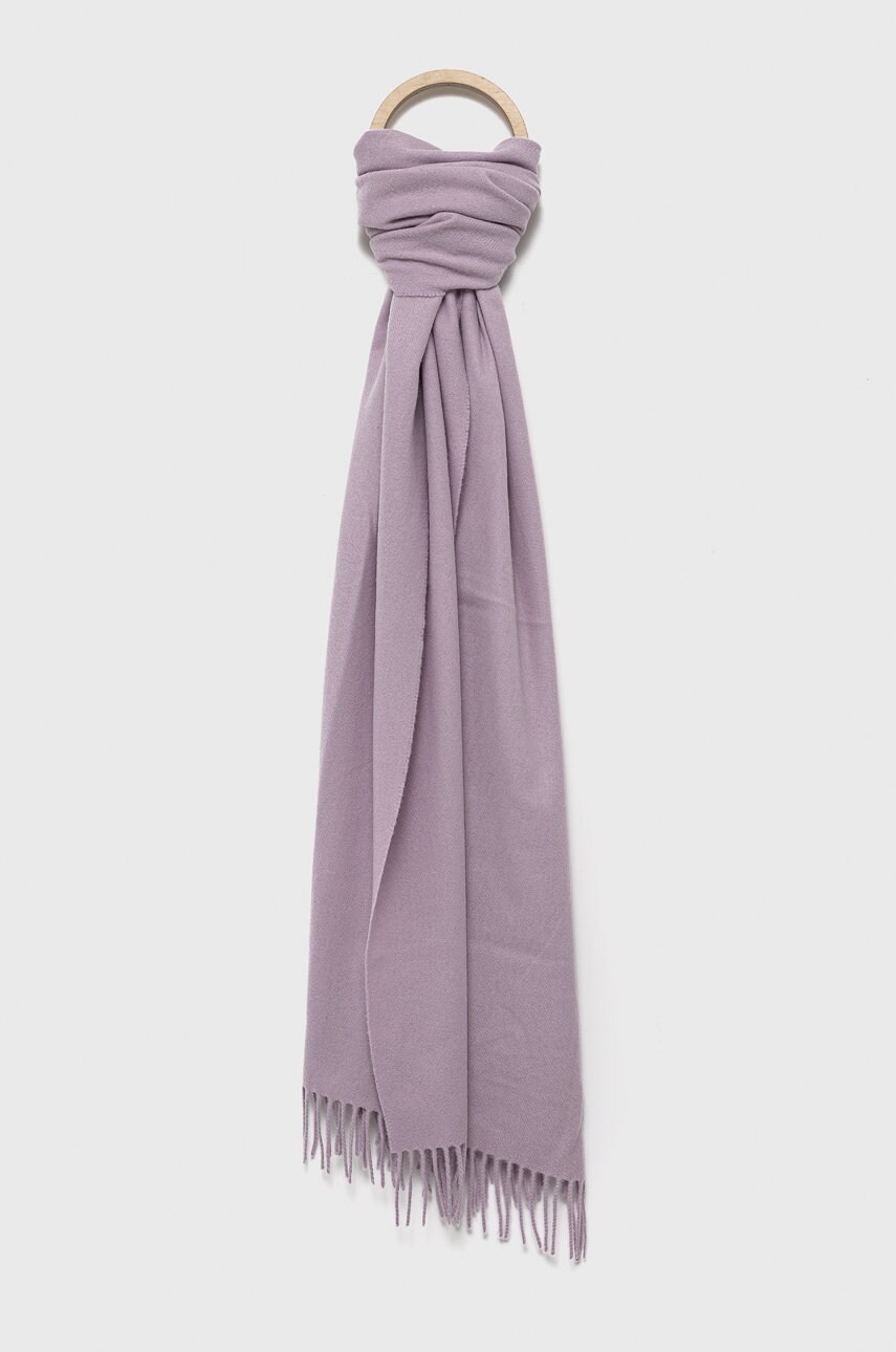 Samsoe samsoe esarfa de lana culoarea violet, neted