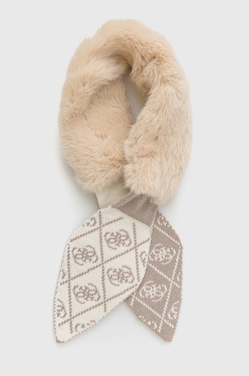 

Шал Guess дамски в бежово с десен, Бежов
