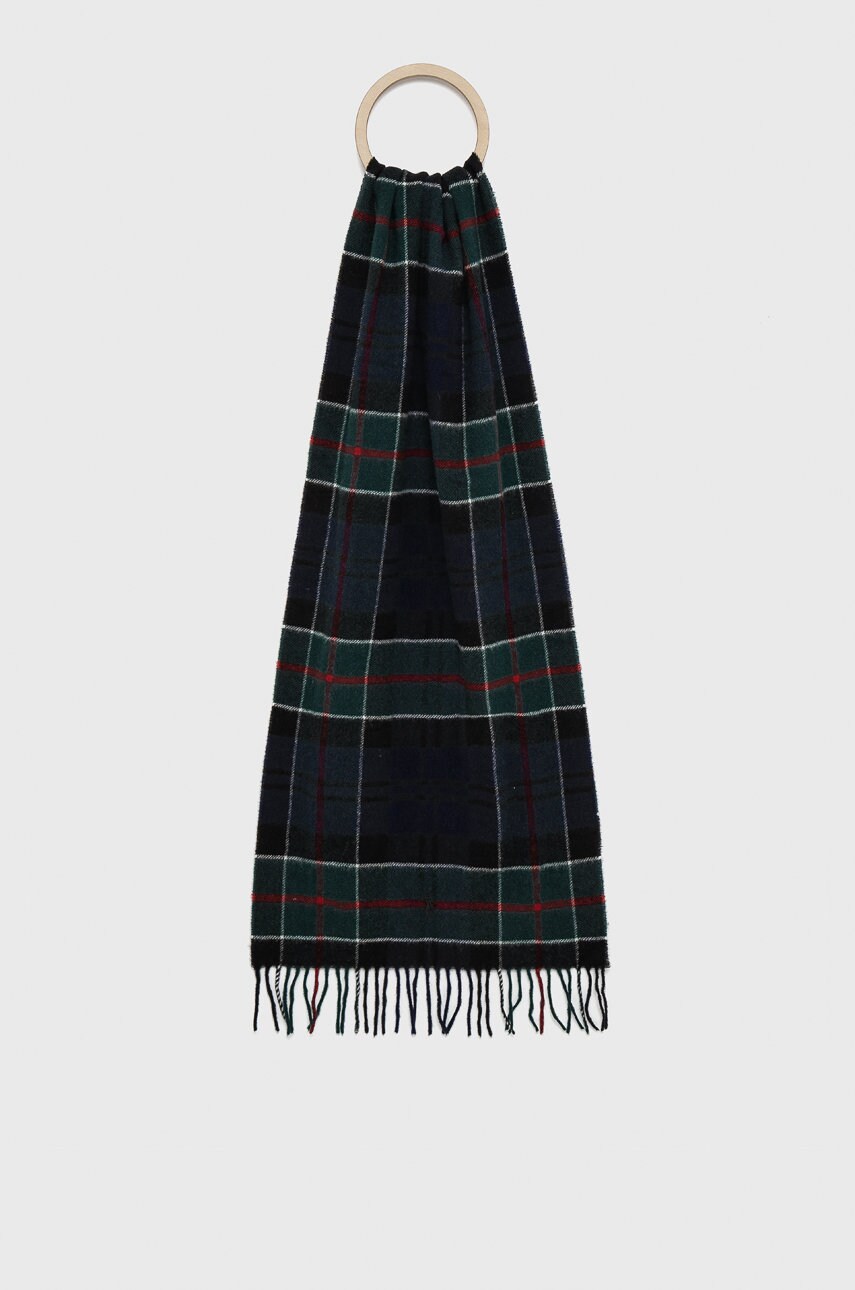 

Вълнен шал Polo Ralph Lauren в тъмносиньо с десен, Тъмносин