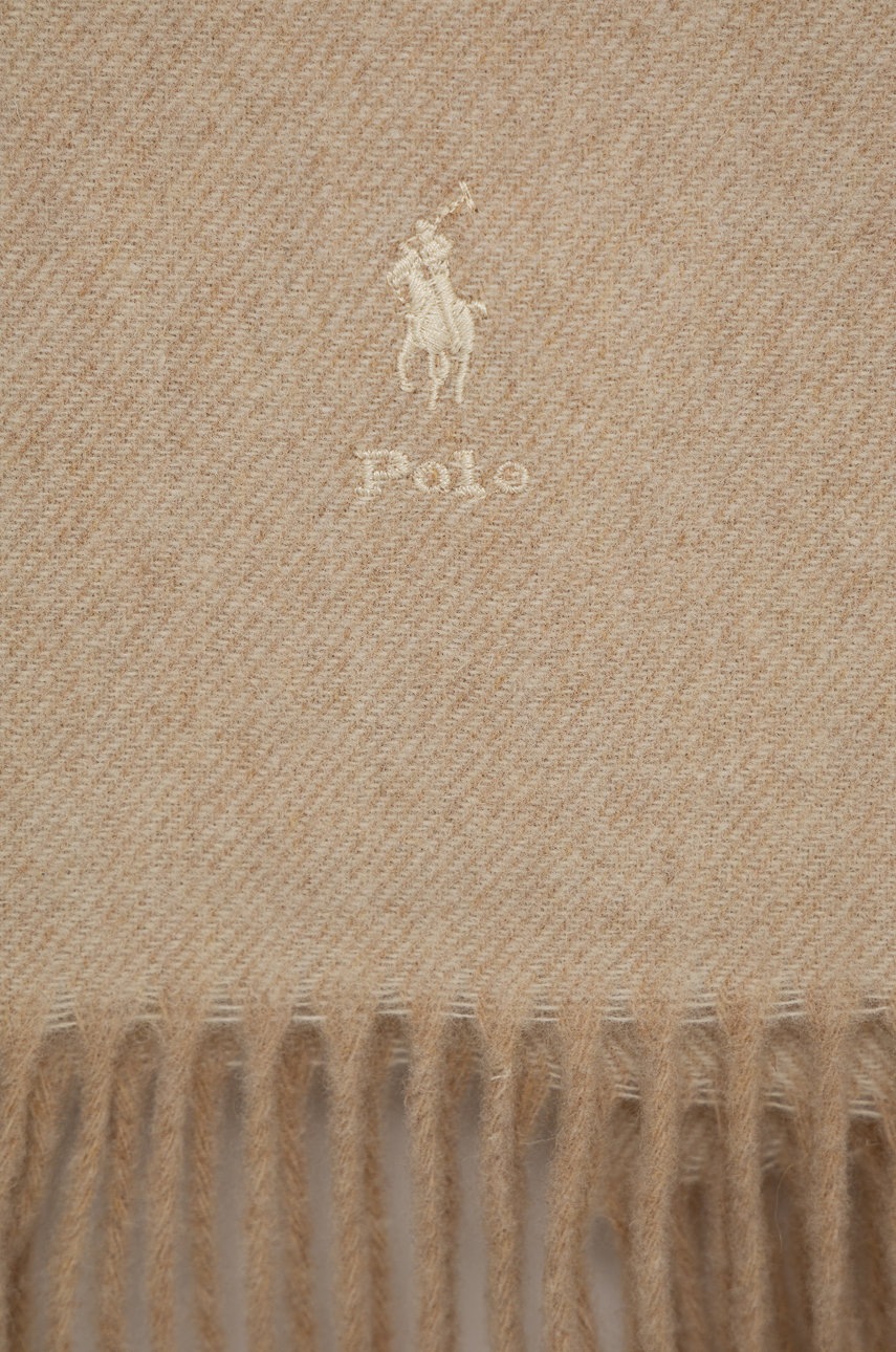

Шерстяной шарф Polo Ralph Lauren цвет коричневый меланж