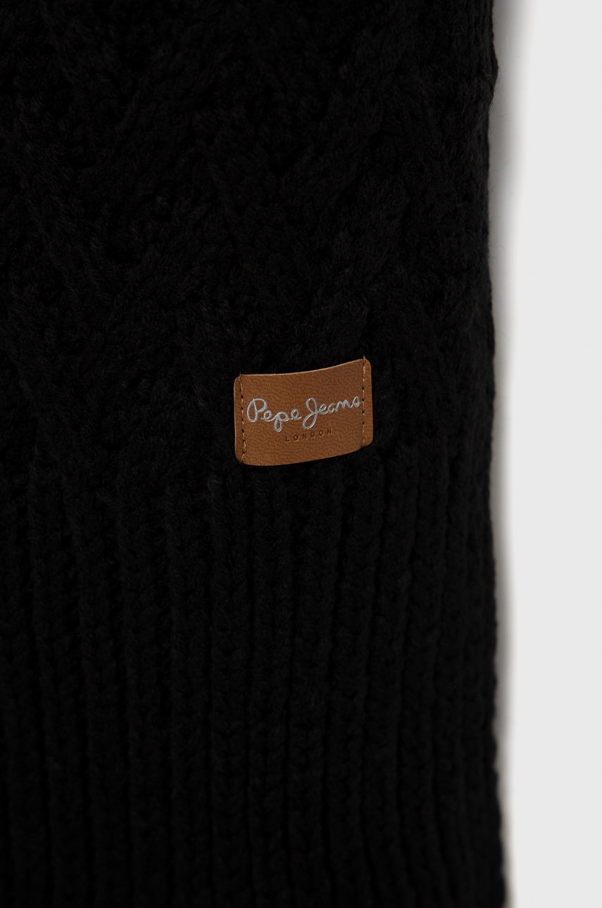 

Шарф Pepe Jeans женский цвет чёрный гладкий