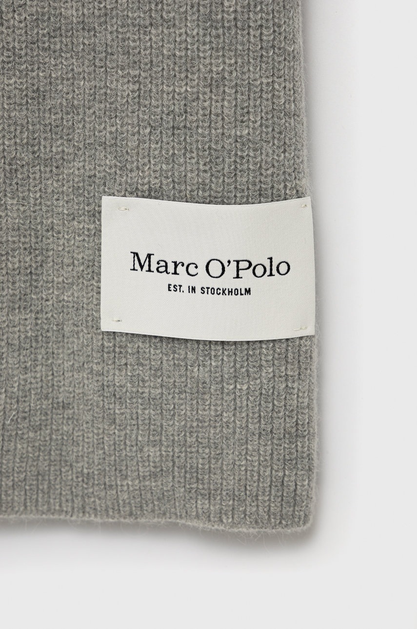 

Шерстяной шарф Marc O'Polo цвет серый гладкий