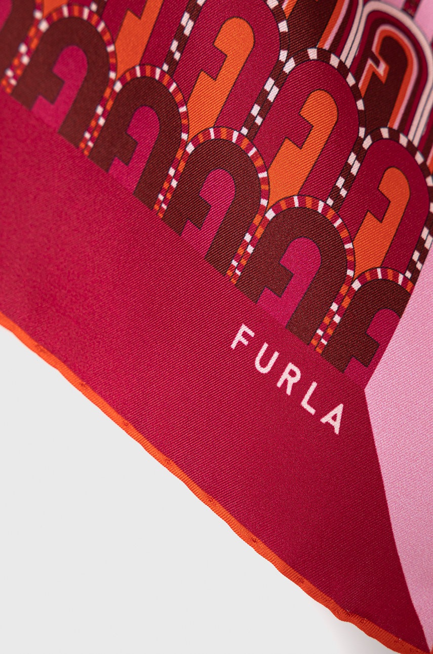 

Платок Furla женская цвет розовый с узором