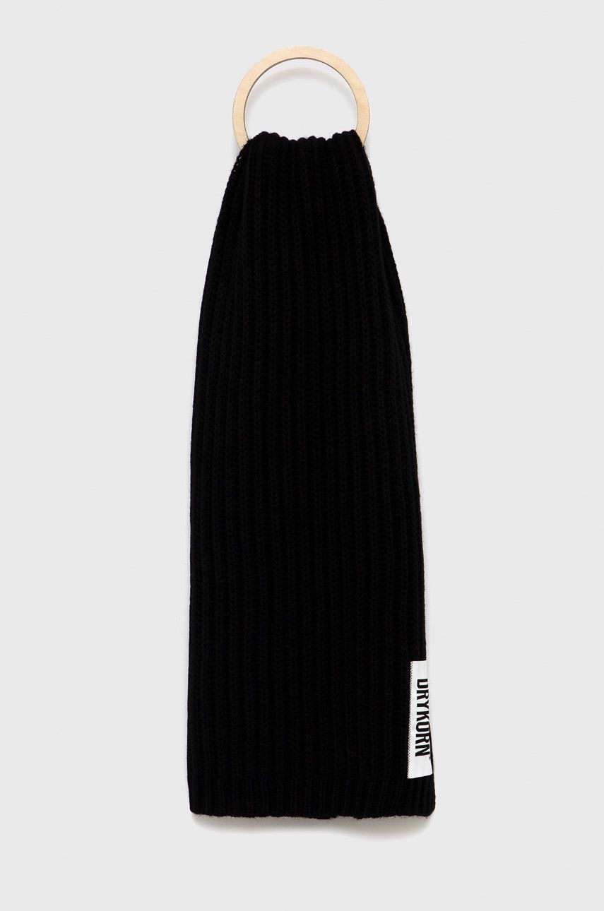 Drykorn Eșarfă de lână culoarea negru, material neted answear.ro imagine 2022 13clothing.ro