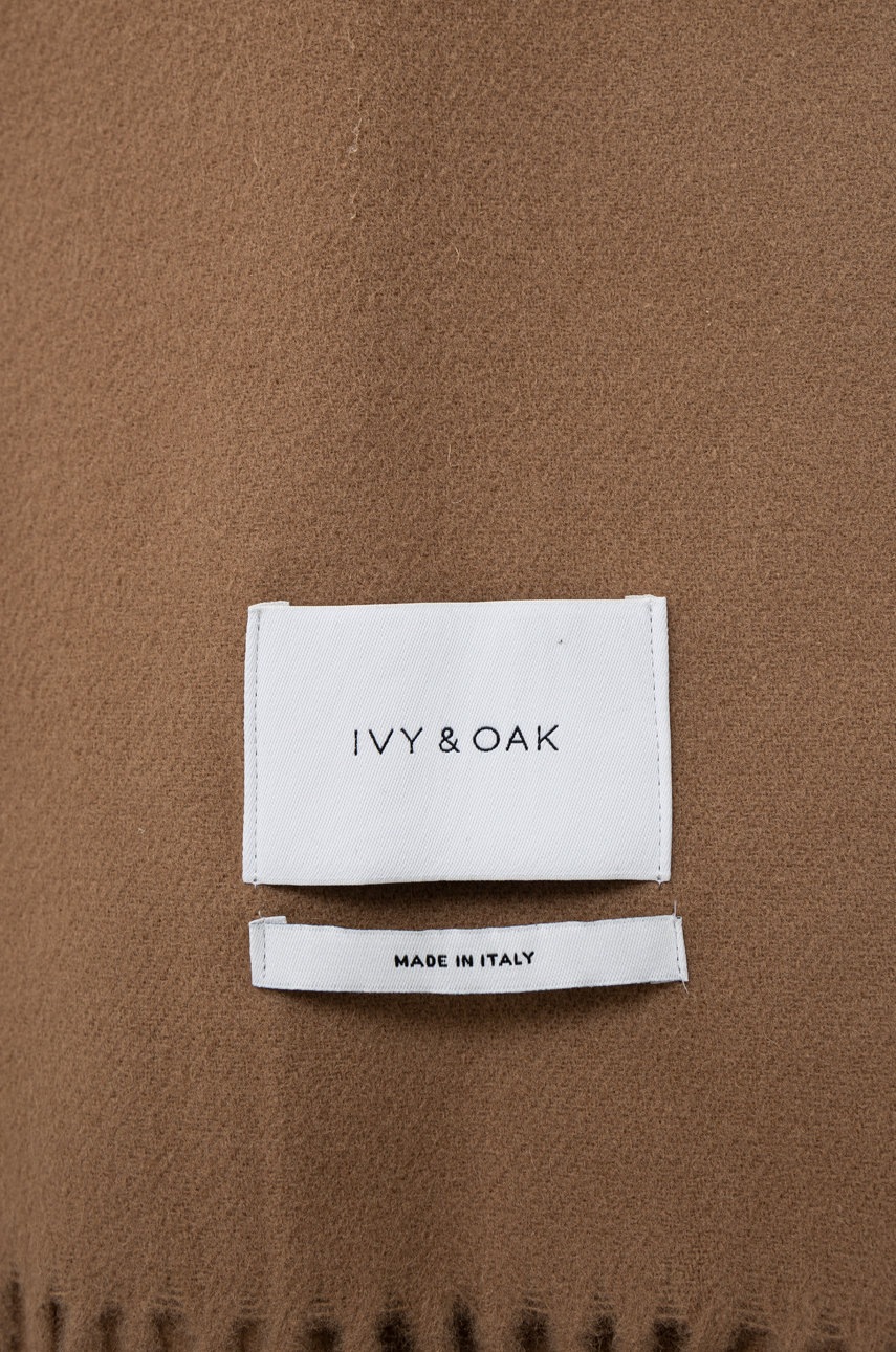 

Шерстяной шарф Ivy & Oak цвет коричневый гладкий