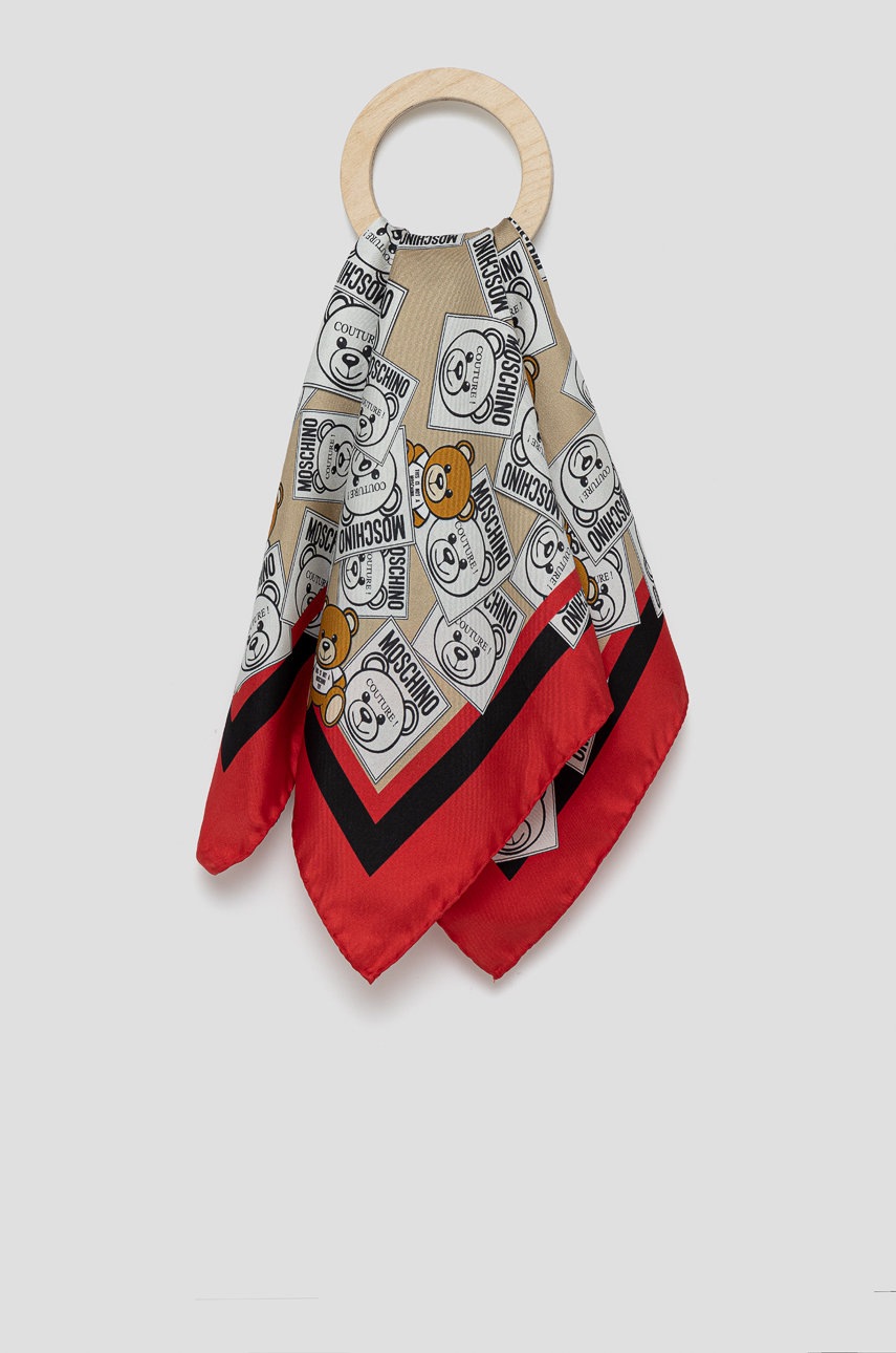 

Тънък шал Moschino дамски в червено с десен, Червен
