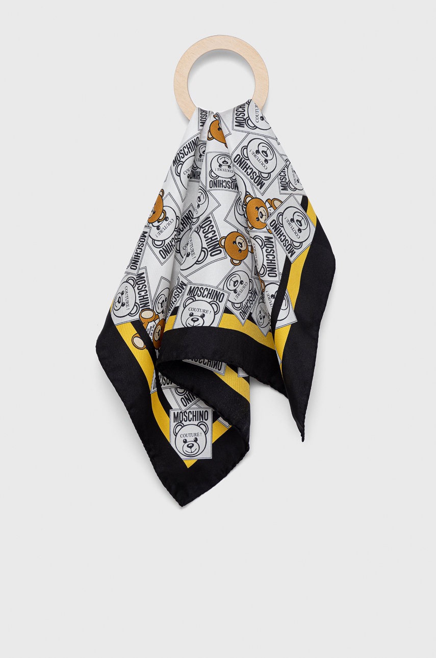 

Тънък шал Moschino дамски в черно с десен, Черен