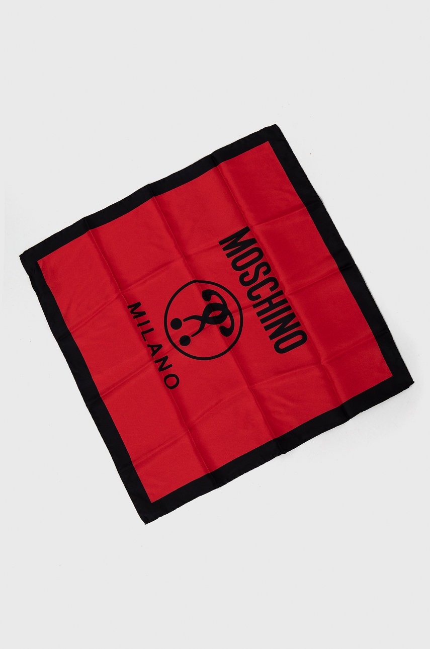 

Шелковый платок на шею Moschino цвет красный