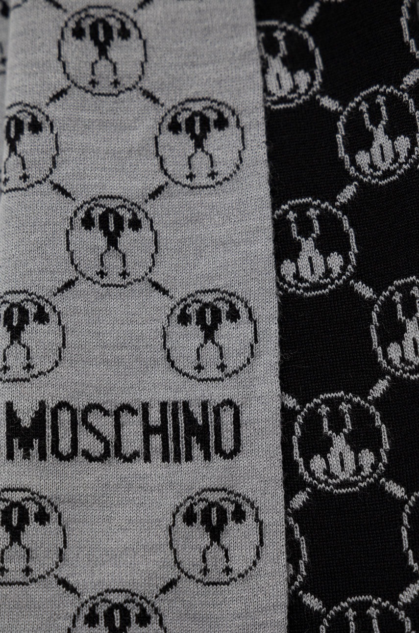 

Шарф Moschino жіночий колір сірий візерунок