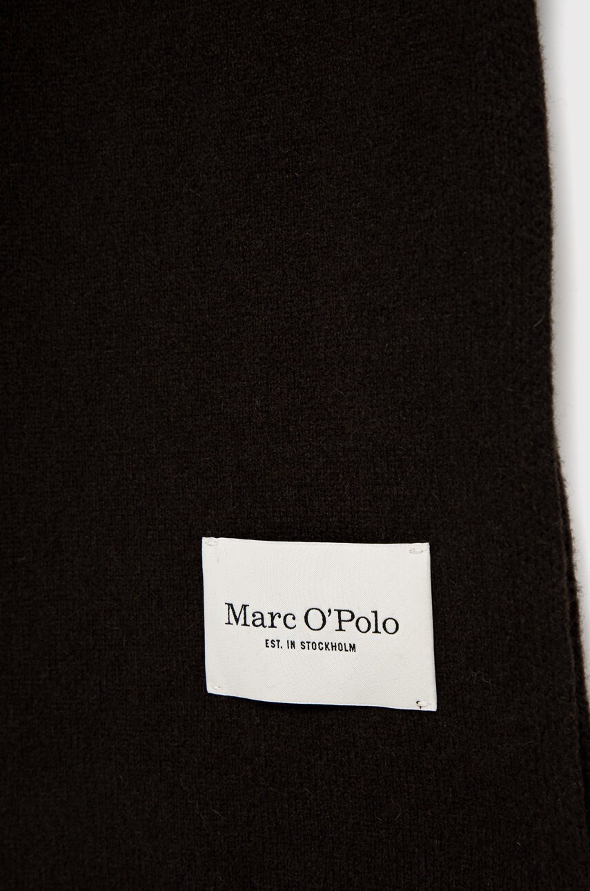

Вовняний шарф Marc O'Polo колір коричневий гладкий