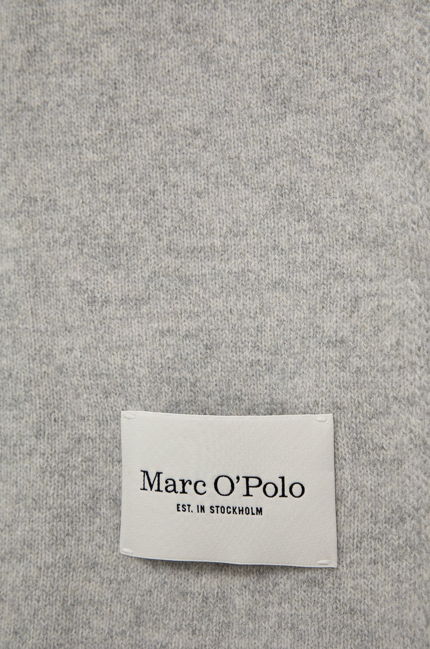

Шерстяной шарф Marc O'Polo цвет серый гладкий