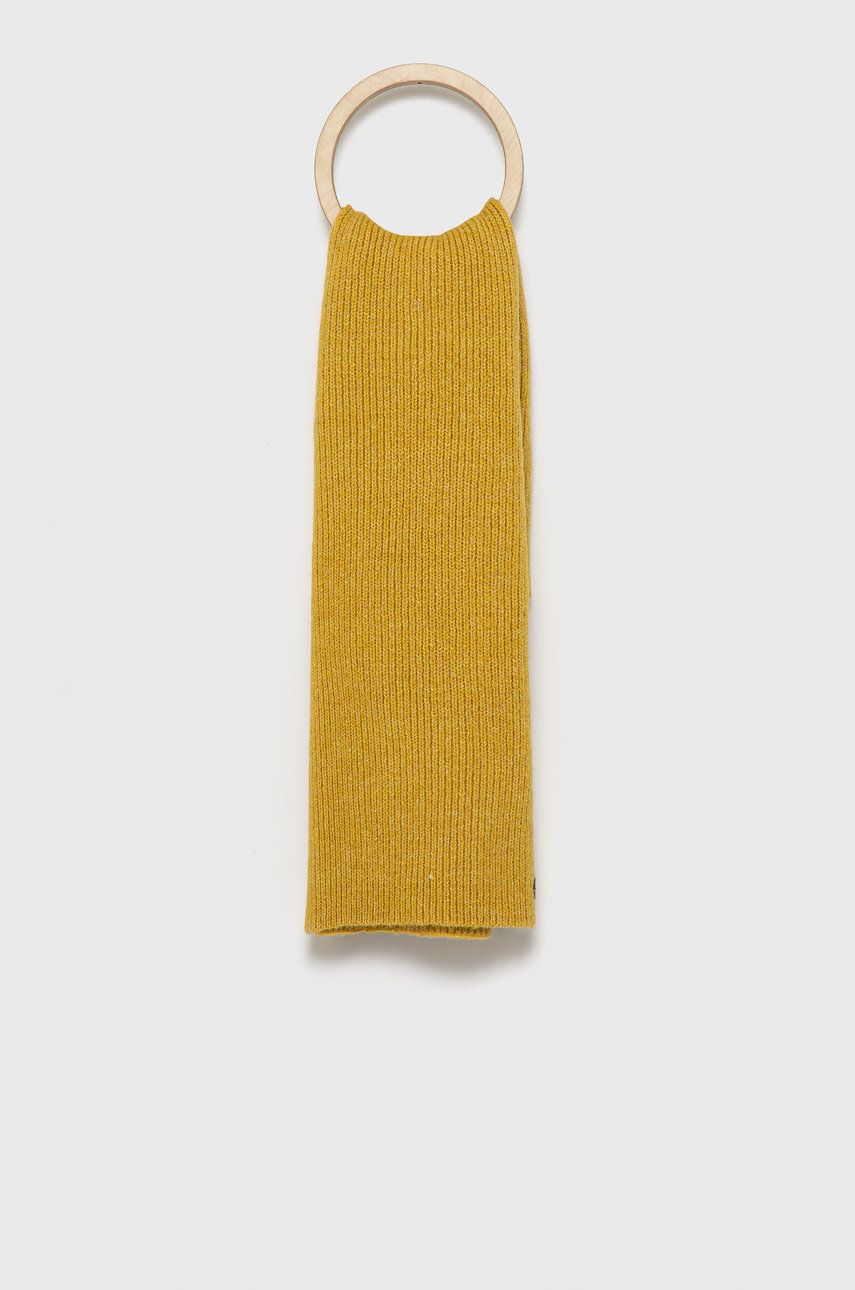 Superdry Eșarfă din amestec de lână culoarea galben, melanj imagine reduceri black friday 2021 answear.ro