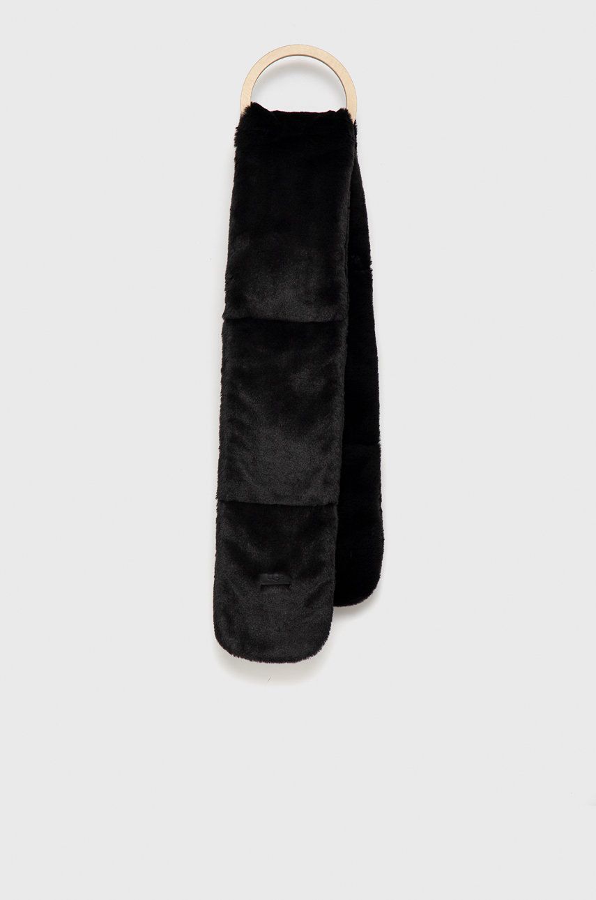 UGG Fular femei, culoarea negru, material neted
