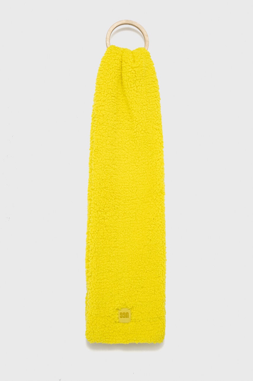 UGG fular femei, culoarea galben, neted