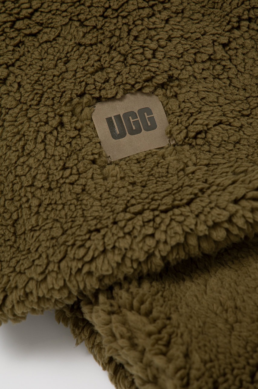 

Шарф UGG жіночий колір зелений гладкий