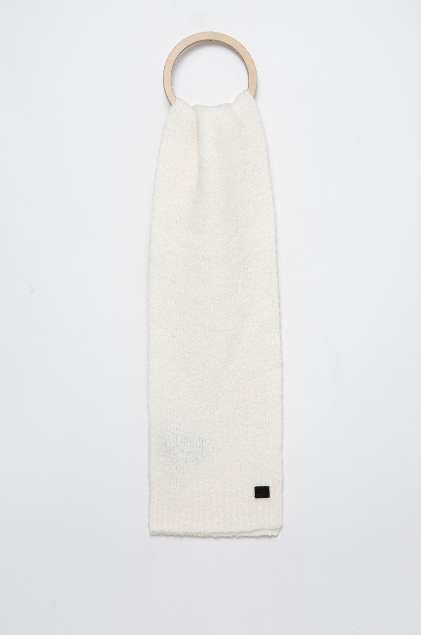 AllSaints Esarfa de lana culoarea alb, material neted