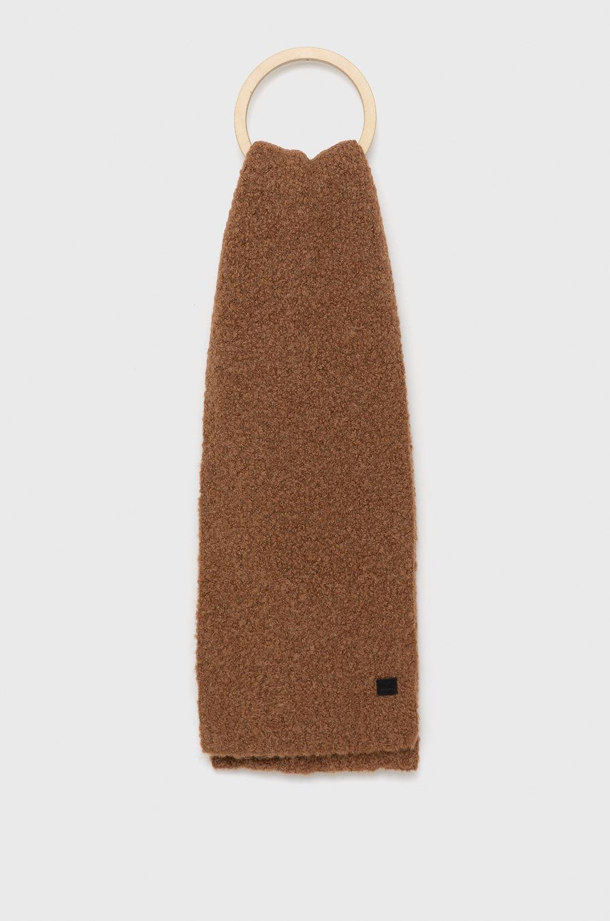 AllSaints esarfa de lana culoarea maro, neted accesorii imagine noua gjx.ro