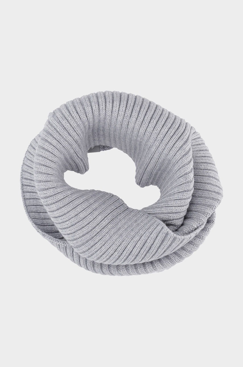 

Детски кръгъл шал 4F в сиво с изчистен дизайн, Сив