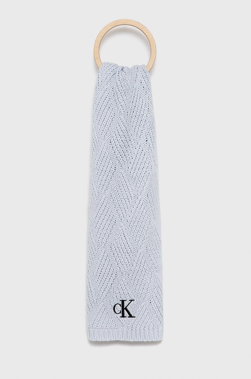 

Детски шал Calvin Klein Jeans с изчистен дизайн, Син