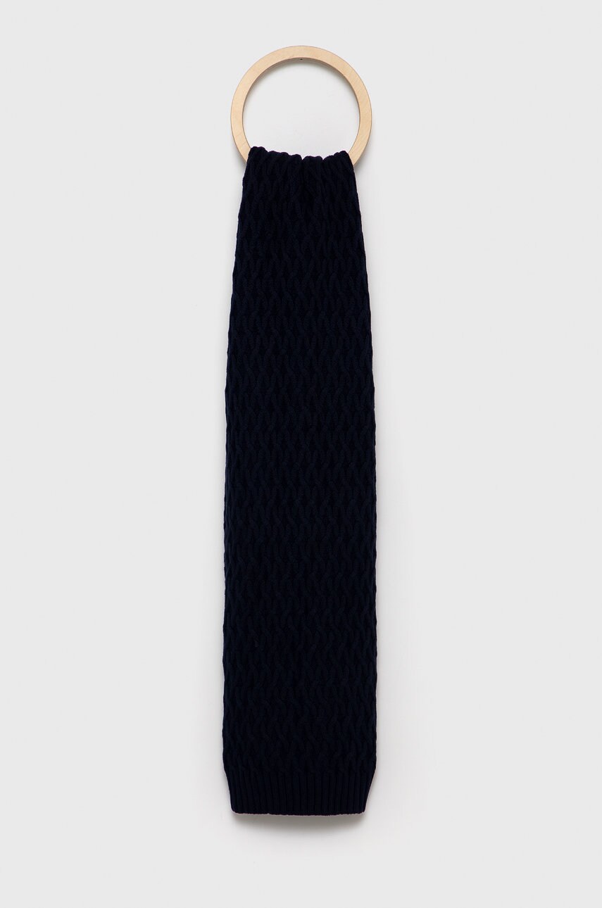 Jack & jones eșarfă din bumbac culoarea albastru marin, material neted