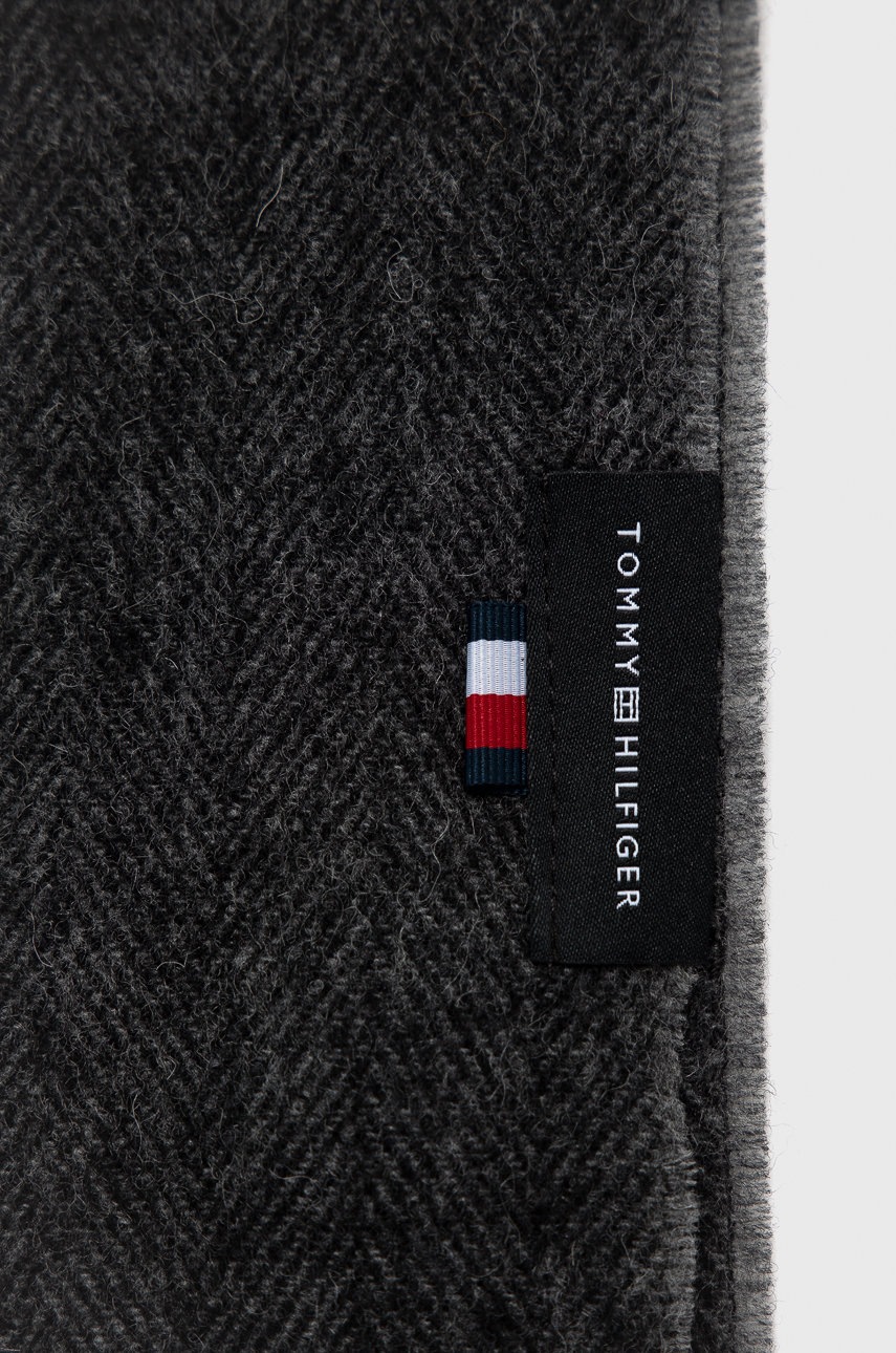 

Вовняний шарф Tommy Hilfiger колір чорний гладкий