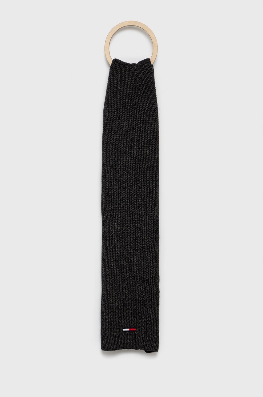 

Шал Tommy Jeans мъжки в сиво с изчистен дизайн, Сив