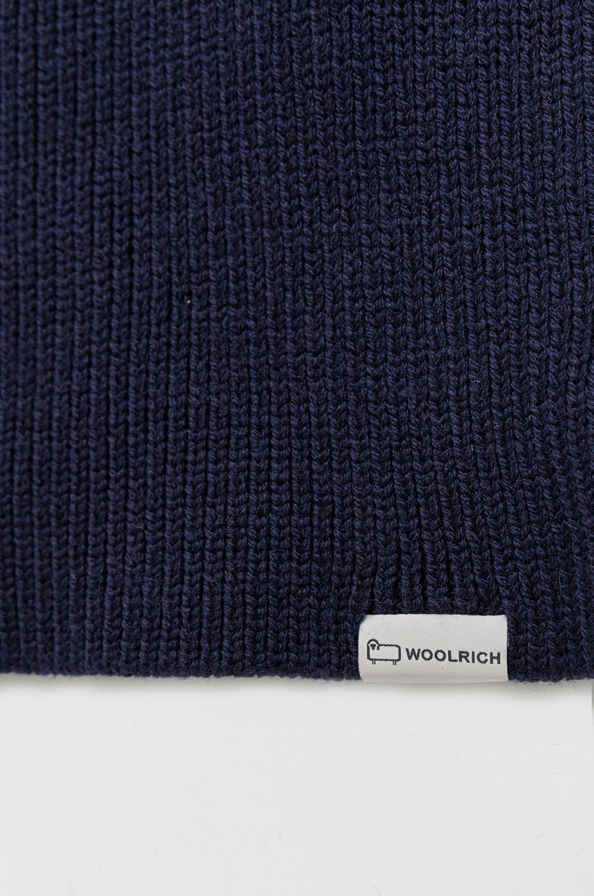 

Вовняний шарф Woolrich колір синій гладкий