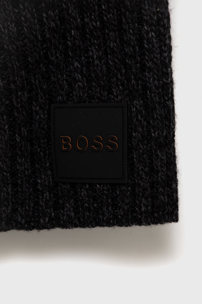 

Шарф Boss чоловічий колір чорний меланж